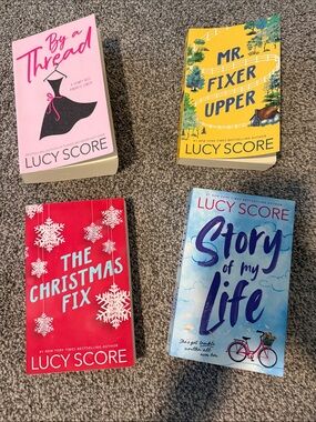 Lucy Score Paperback Book Bundle - Pink, Yellow, Red, Blue Covers